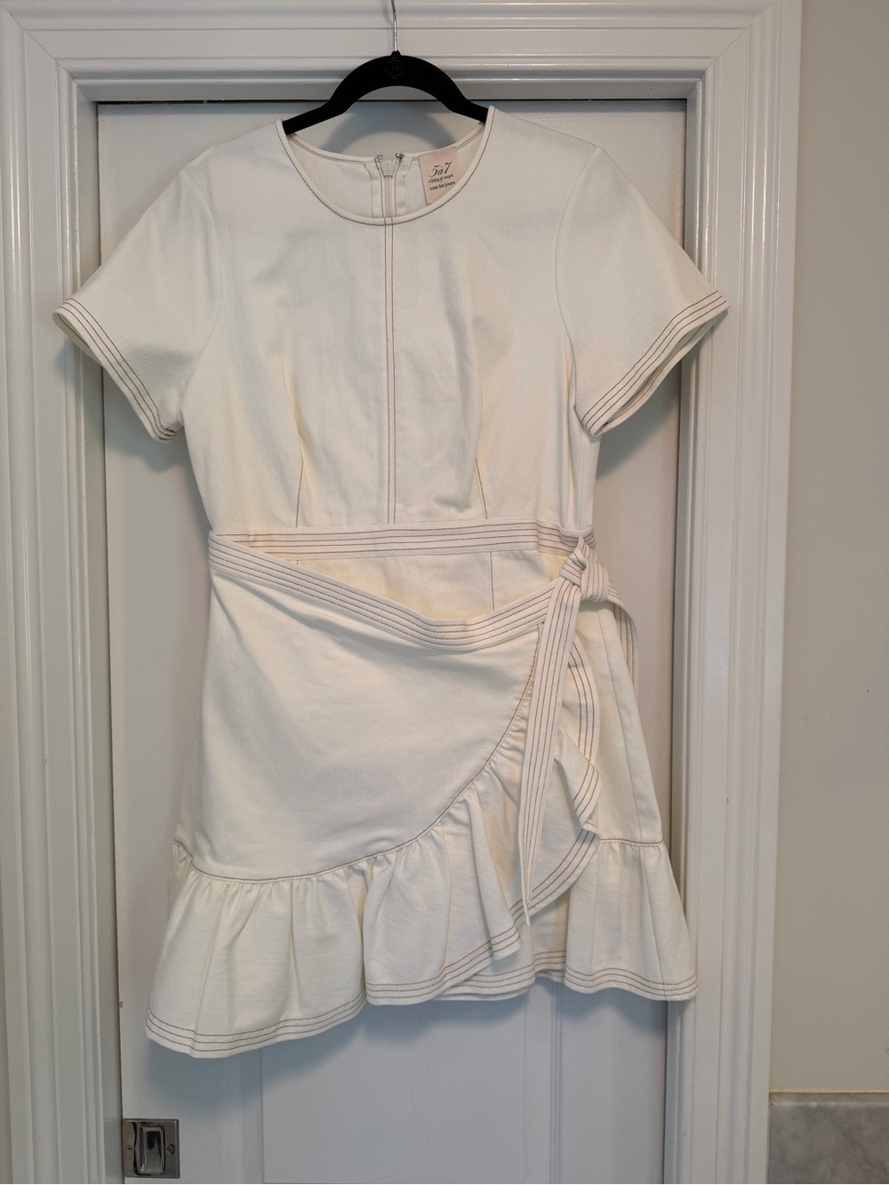 cinq a sept Josie Denim Faux Wrap Dress